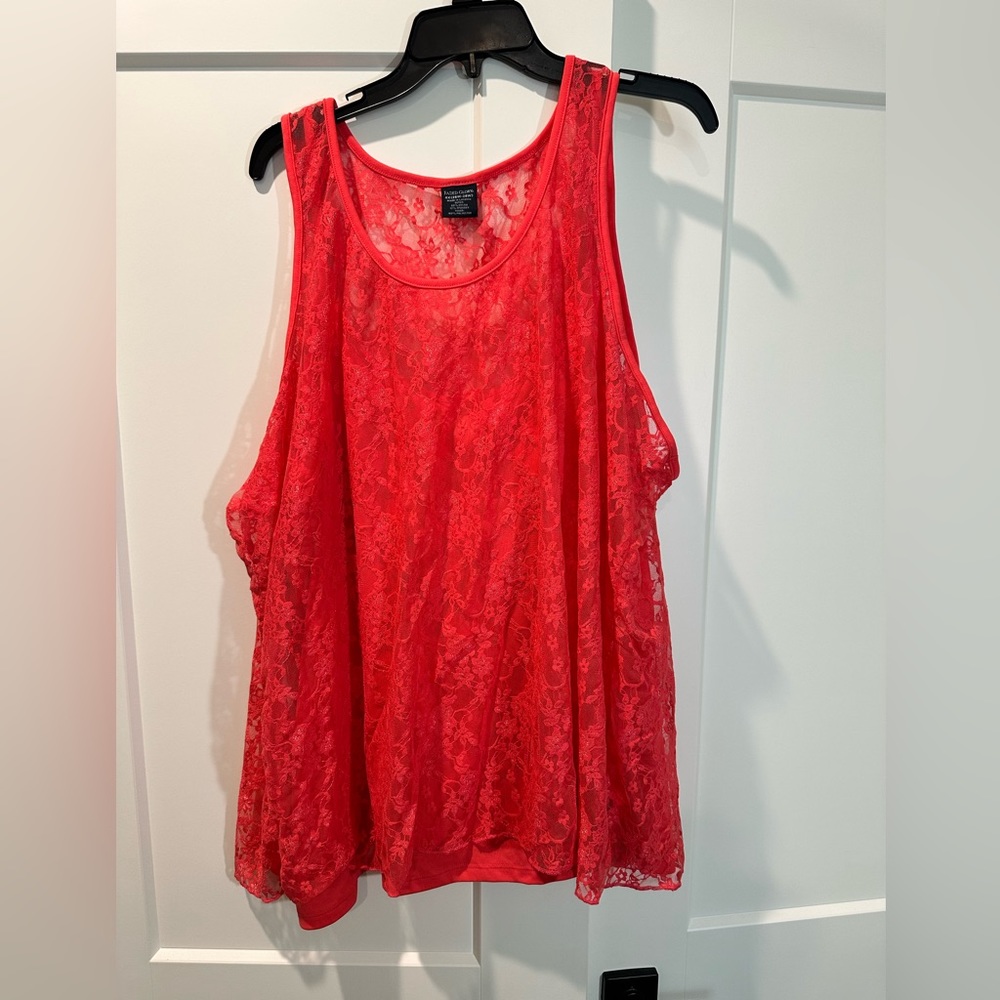 Pink Lace Faded Glory blouse, size 4X